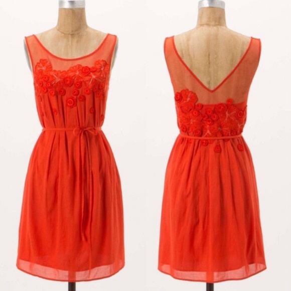 Anthropologie Dresses & Skirts - Meadow Rue Orange Sangeet Summer Dress Size 0